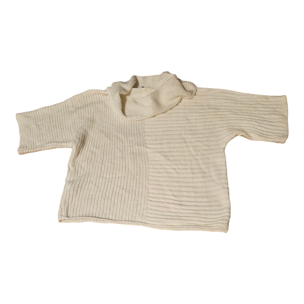 Style & Co. XS White Knit Turtleneck Short Sleeve Pullover Sweater